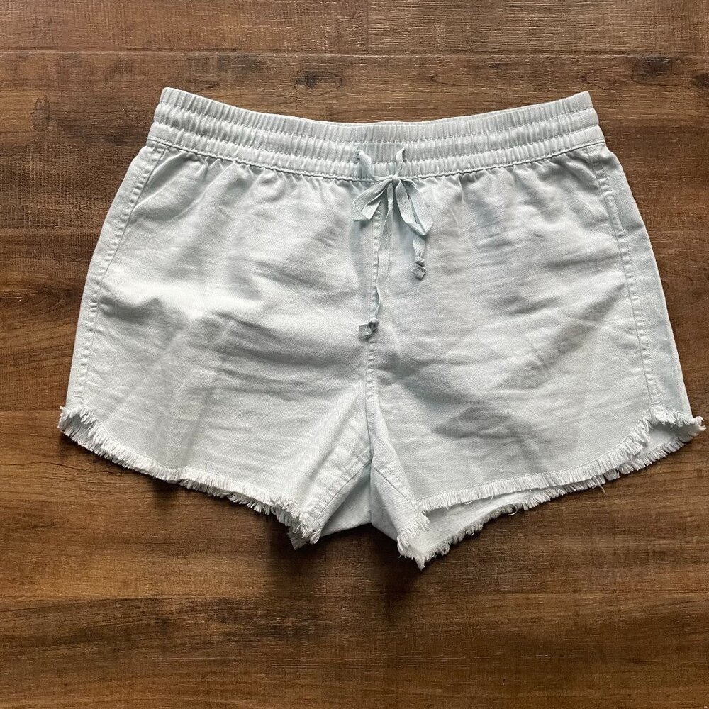 Gap Light Blue Drawstring Frayed Hem Casual Shorts‎ Women’s Size Small